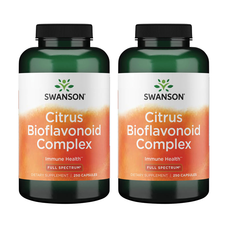 Swanson Full Spectrum Citrus Bioflavonoid Complex, 250 Capsules, 2 Pack | For Adults Seeking Enhanced Vitamin C Absorption, 50% Standardized Bioflavonoids from Bitter Orange, Rose Hips 250 Count (Pack of 2)