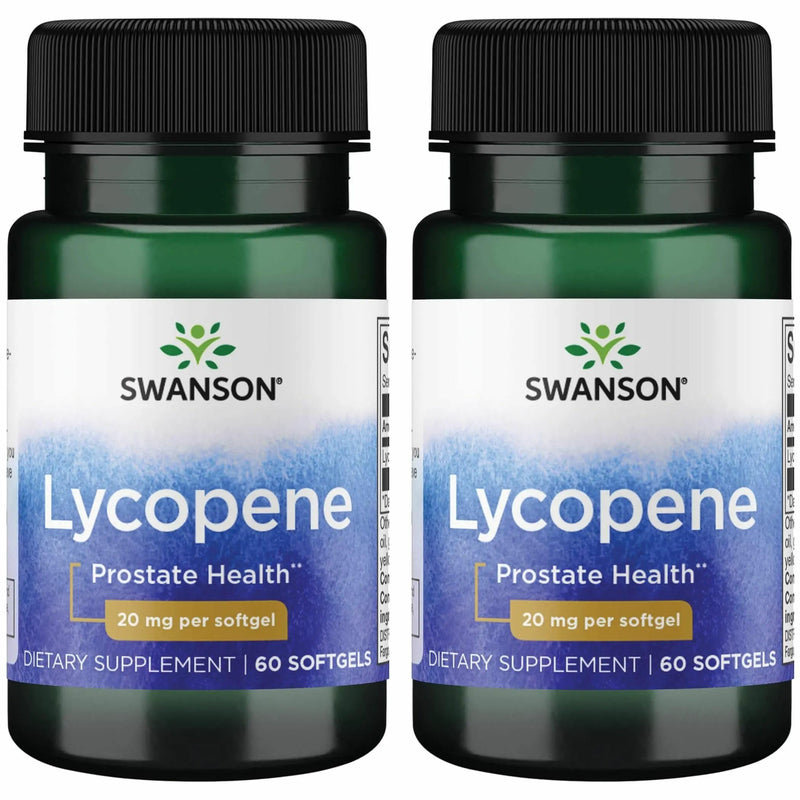 [Australia] - Swanson Lycopene - Natural Supplement Promoting Prostate Health, Heart Health, & Supports Blood Pressure Within The Normal Range - Mens Health Supplement - (60 Softgels) 2 Pack 60 Count (Pack of 2) 
