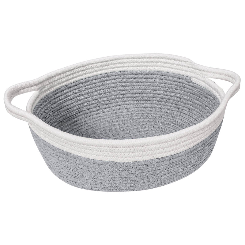 [Australia] - Goodpick Small Storage Basket with Handles, Empty Baskets for Gifts, Woven Basket for Toys, Baby Laundry, Diapers, Towels, Snacks, Dog Toy Basket, Easter Basket, 12"x 8" x 5", Gray 12x8x5 Inch (Pack of 1) 