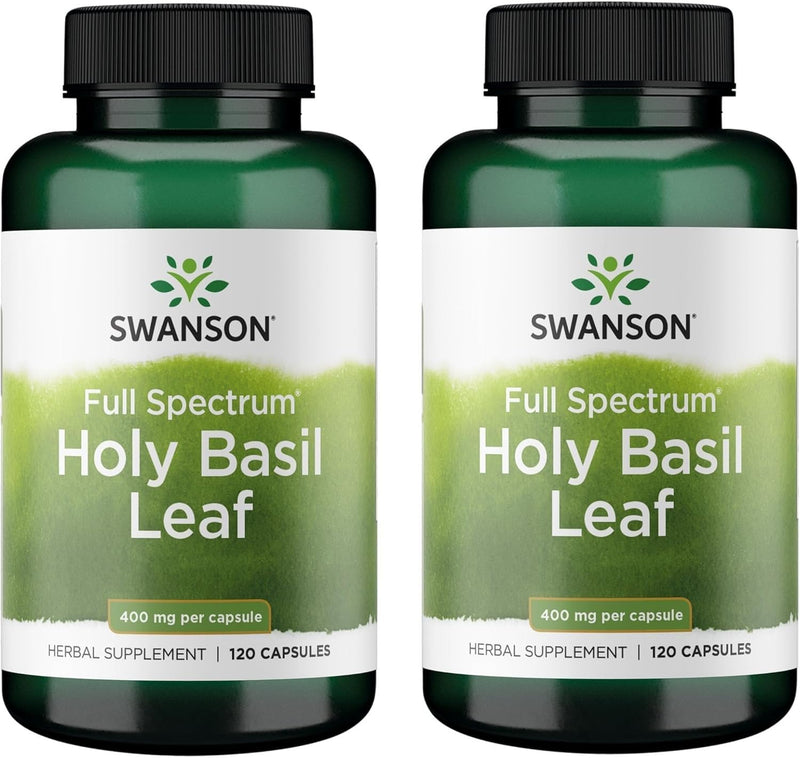 [Australia] - Swanson Holy Basil Leaf (Tulsi) - Stress Support and Well-Being Supplement - (120 Capsules, 800mg Per Serving) 2 Pack 