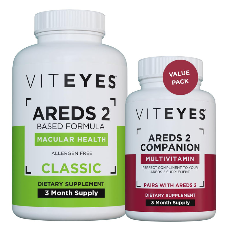 Viteyes AREDS 2 Capsules and Multivitamin AREDS 2 Companion, Single Daily Dose Eye Vitamins, 3 Month Supply