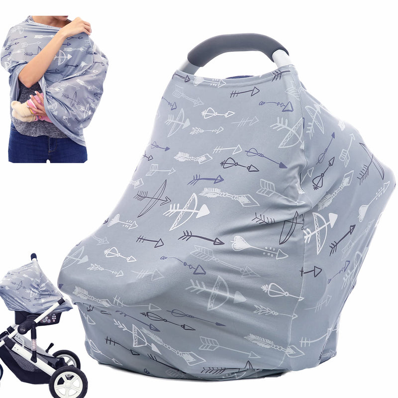 [Australia] - Breastfeeding Cover Carseat Canopy - Multi Use Car Seat Covers for Babies, Infant Stroller Cover, Baby Shower Gifts for Boys and Girls grey 