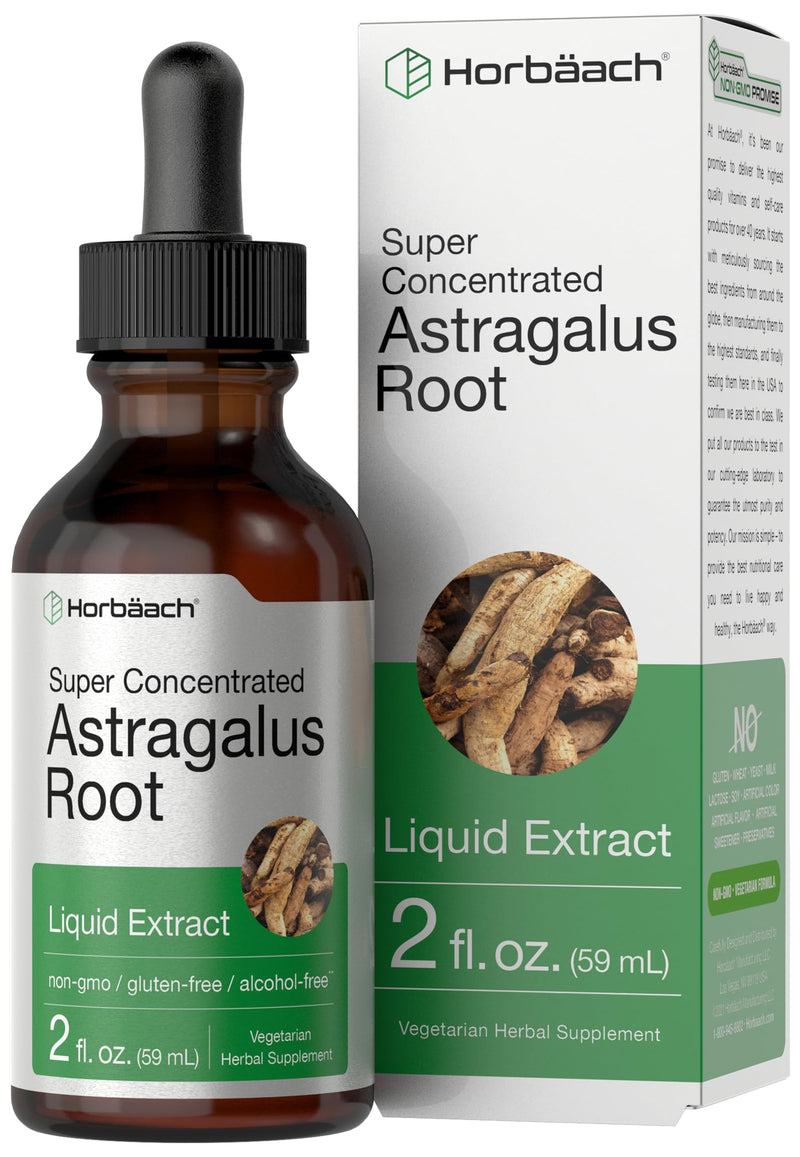 [Australia] - Horbäach Astragalus Root Extract Liquid | 2 fl oz | Alcohol Free Tincture | Super Concentrated | Vegetarian, Non-GMO, Gluten Free 
