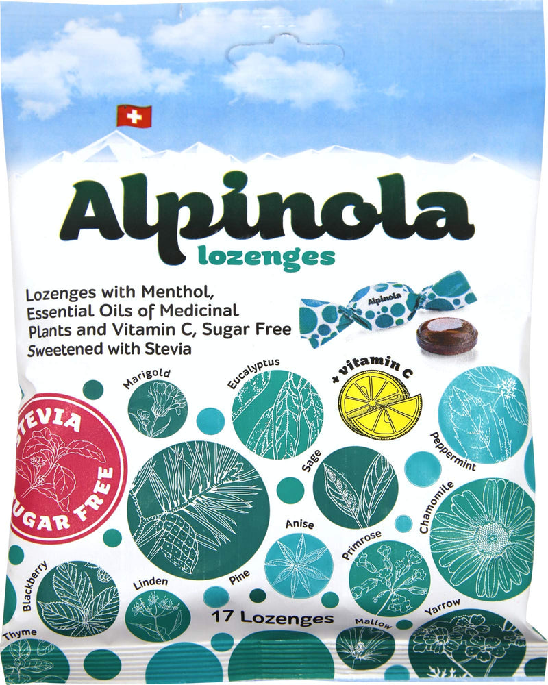 [Australia] - Alpinola Lozenges, Menthol, 20 Herbs and Vitamin C, Sugar Free Stevia, 17 Count Stevia Sugar Free 