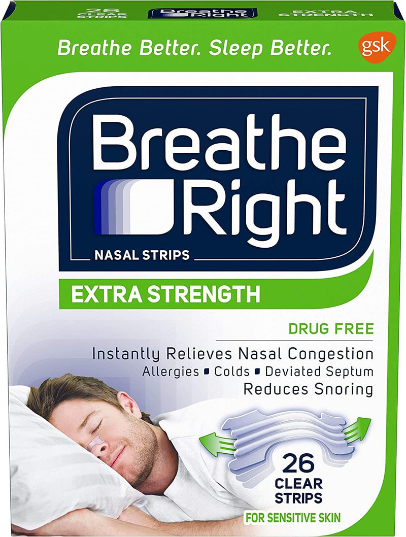 [Australia] - Breathe Right Extra Strength Clear Drug-Free Nasal Strips for Congestion Relief, 78 Count 