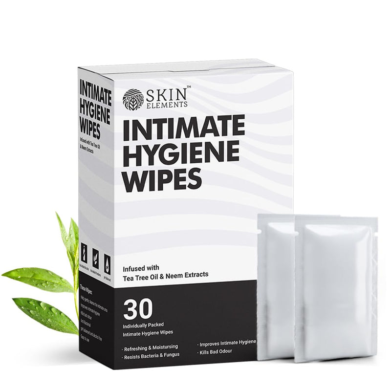 [Australia] - Skin Elements Intimate Hygiene Wipes | pH Balanced Wipes with Tea Tree Oil | Avoids Itching and Bad Odor | Pack of 30 Individually Wrapped Wipes 