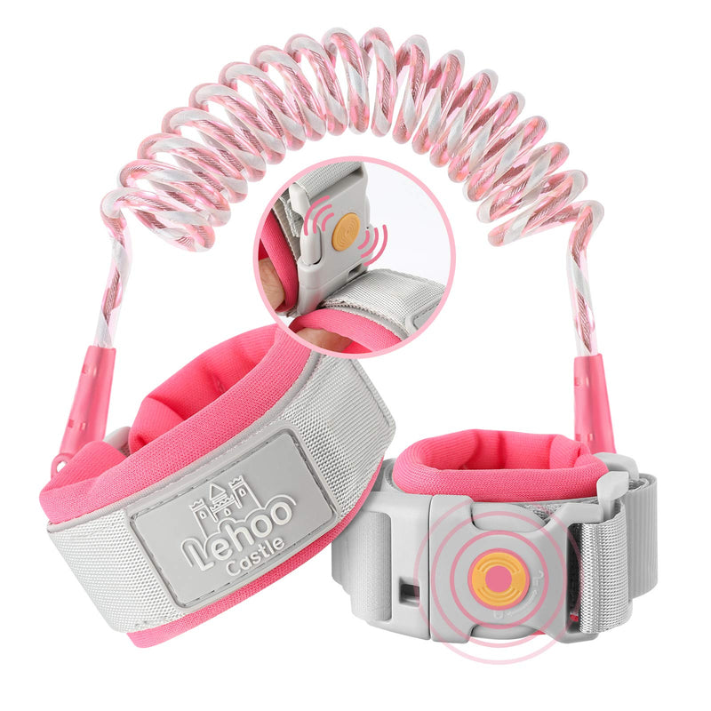 [Australia] - Lehoo Castle Upgraded Anti Lost Wrist Link, Kid Harness with Induction Lock, Safety Wrist Leash for Toddlers, Kids Backpack Leash, Child Leash Harness (Pink) Rose 