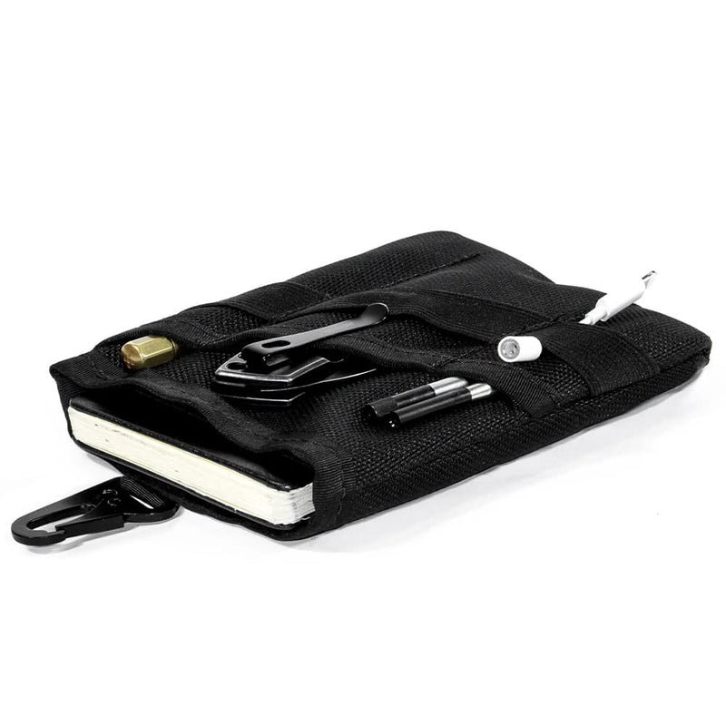 DEFY Project EDC Ballistic Nylon Travel Pouch | Lightweight Nylon Organizer for Accessories | Premium Tech Wallet | Water Repellent Travel Organizer (Black)