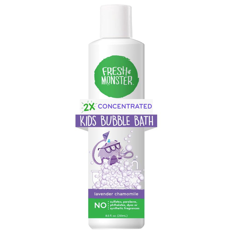 [Australia] - Fresh Monster Kids Foaming Bubble Bath | Hypoallergenic, Natural for Kids & Toddlers | Super Concentrated | Soothing Lavender Scent | Bath Time Essentials 8.5 Fl Oz (Pack of 1) 