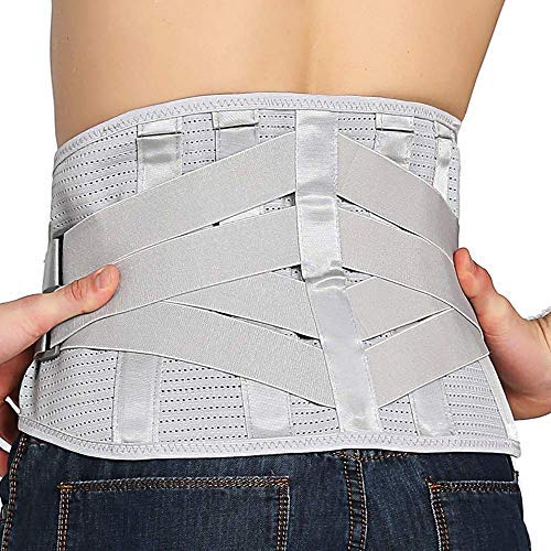 [Australia] - Lower Back Braces for Back Pain Relief - Compression Belt for Men & Women - Lumbar Support Waist Backbrace for Herniated Disc, Sciatica, Scoliosis - Breathable Mesh Design, Adjustable Straps (M, Gray) Medium (Pack of 1) 