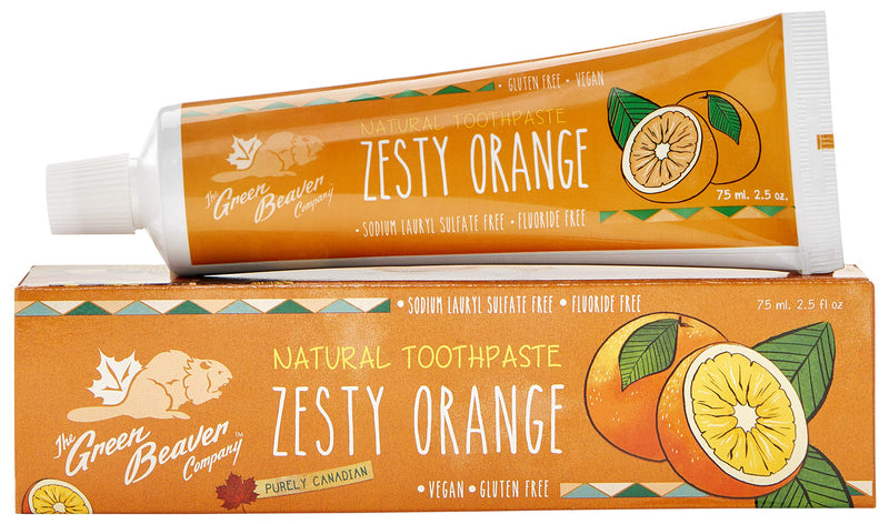 [Australia] - Green Beaver All Natural Organic Toothpaste, Vegan, Fluoride Free & Gluten Free Toothpaste, Zesty Orange Flavor, 75ml, 3 Pack 