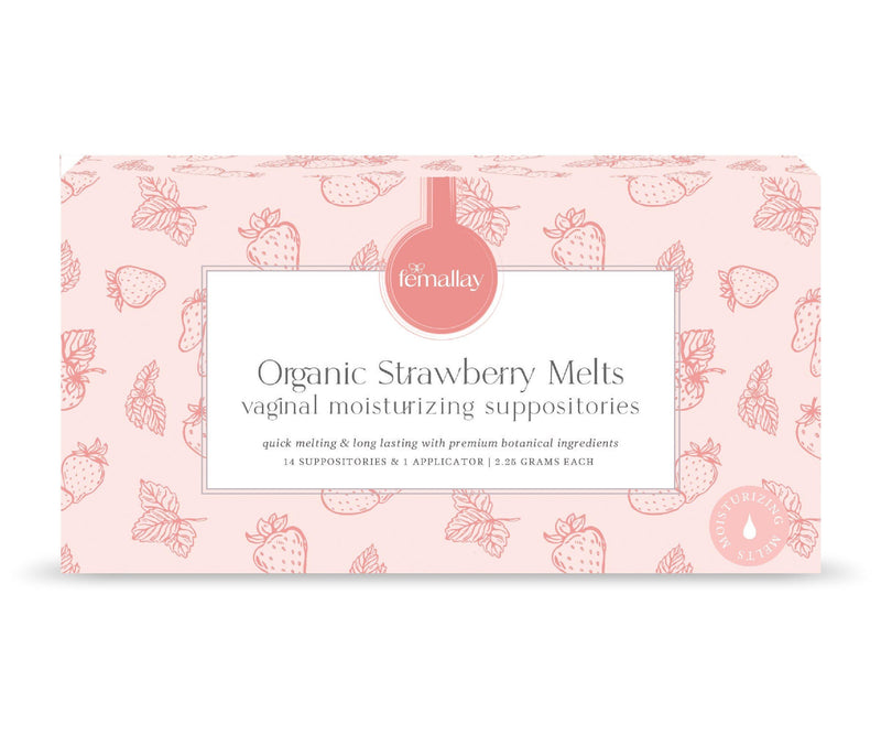 [Australia] - Femallay Organic Vaginal Moisturizing Suppositories ‚Äì Strawberry ‚Äì 100% Natural Relief for Dryness, Odor & Daily Feminine Discomfort ‚Äì 14 Count + Applicator 1 Count (Pack of 14) 