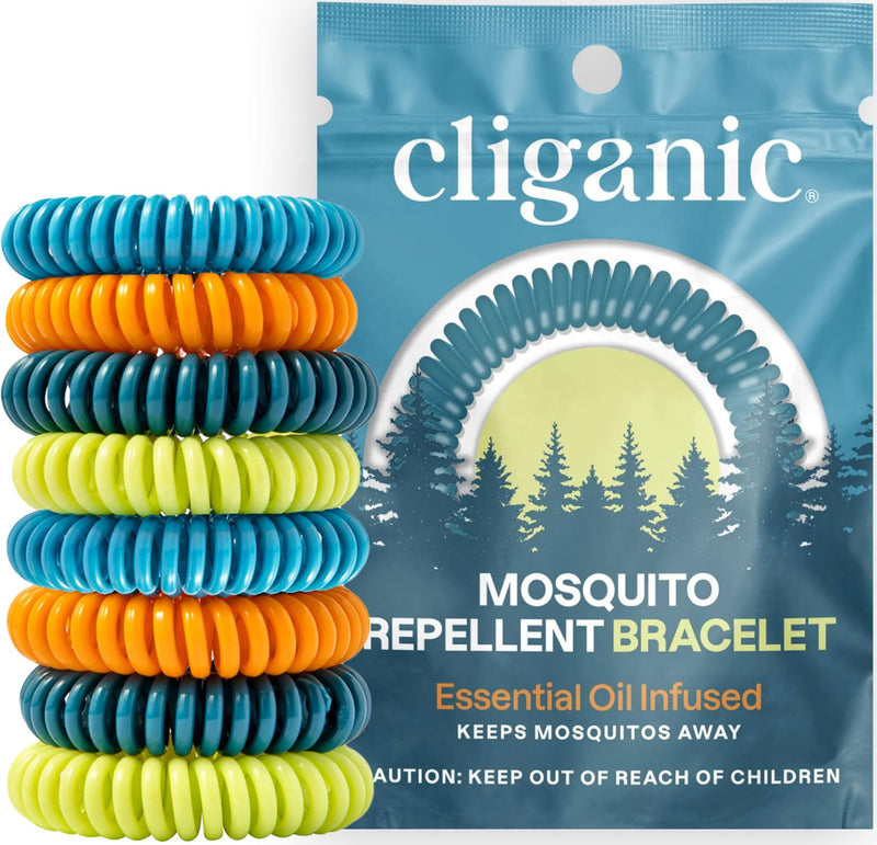 [Australia] - Cliganic 20 Pack Mosquito Repellent Bracelets for Adults & Kids - Natural DEET-Free Bands, Individually Wrapped 20 Count (Pack of 1) 