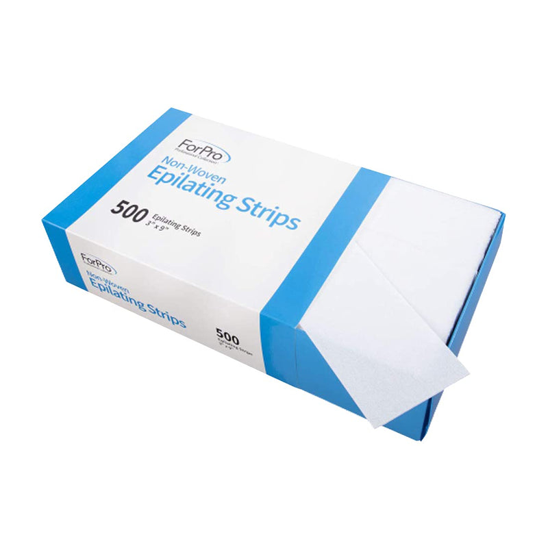 [Australia] - ForPro Professional Collection Non-Woven Epilating Strips, White, Tear-Resistant, Pre-Cut Strips For Hair Removal, 3" W x 9" L, 500-Count 500 Count (Pack of 1) 