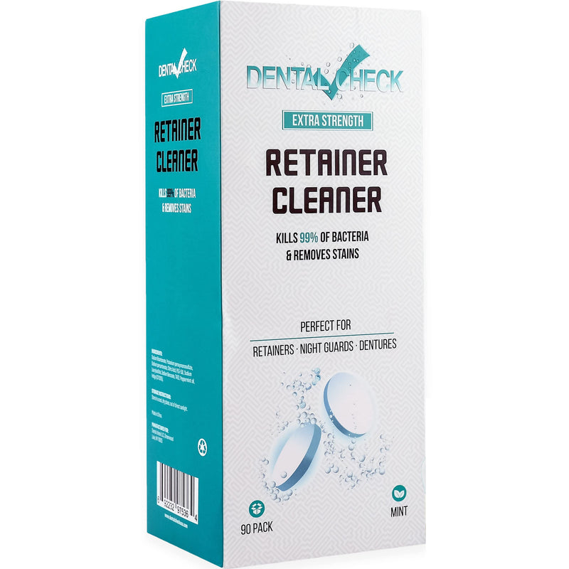 [Australia] - Retainer and Denture Cleaner 90 Tablets, 3 Month Supply Cleaning Tablets Denture Cleaners Remove Bad Odors, Plaque, Stains From Night Guards, Mouth Guards, Dental Appliance (90 Pack) 90 Count (Pack of 1) 