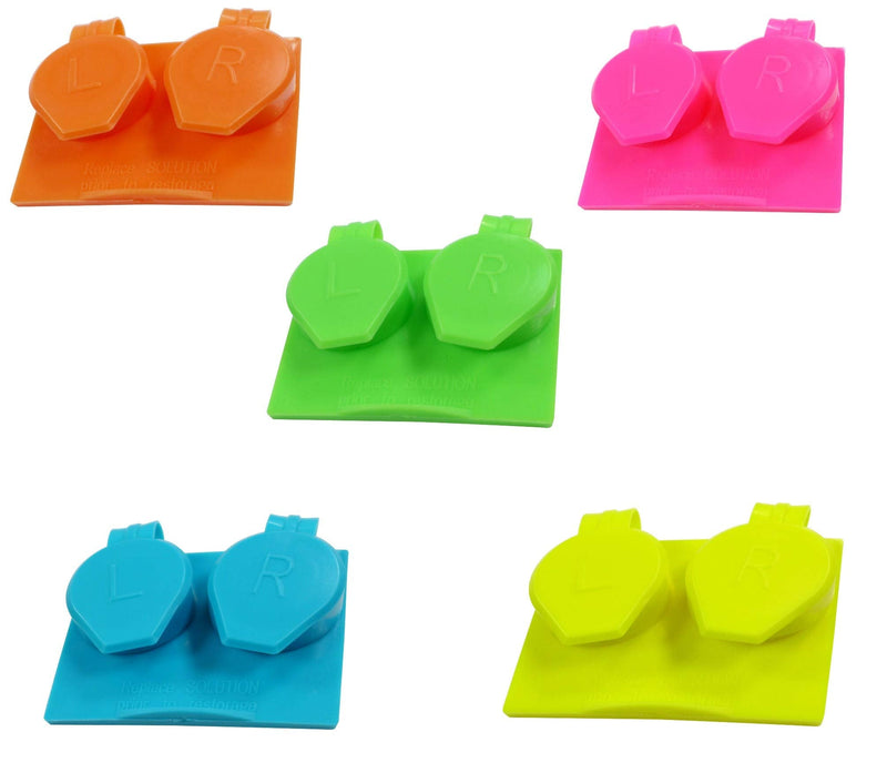 [Australia] - Contact Lens Travel Storage Flip Top Flat Cases Lightweight, Portable, Distinctive Design, Cute Bulk Storage With Mix Colours 4pcs 8pcs or 12pcs 4 Pair (Pack of 1) 