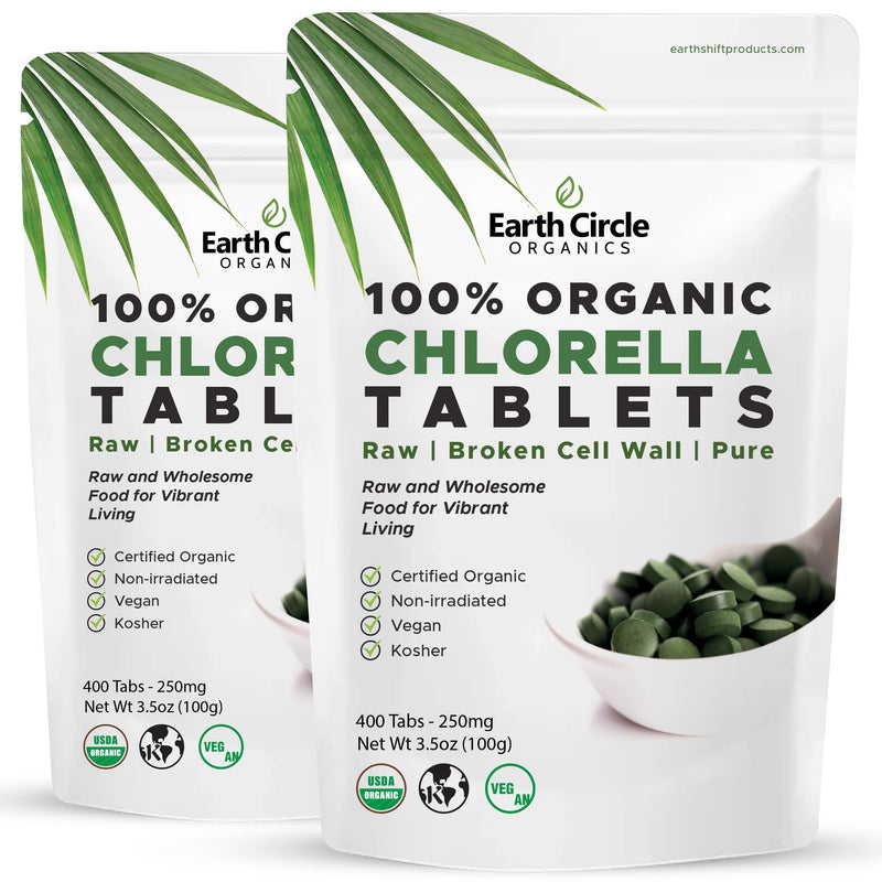 [Australia] - Chlorella Tablets | Kosher | High Potency Supplement, All-Natural Chlorophyll, Pure Green Algae superfood, Broken Cell Wall | High in Protein & Iron, no additives, Vegan - 400 Tablets (2 Pack) Chlorella Tablets 400 400 Count (Pack of 2) 