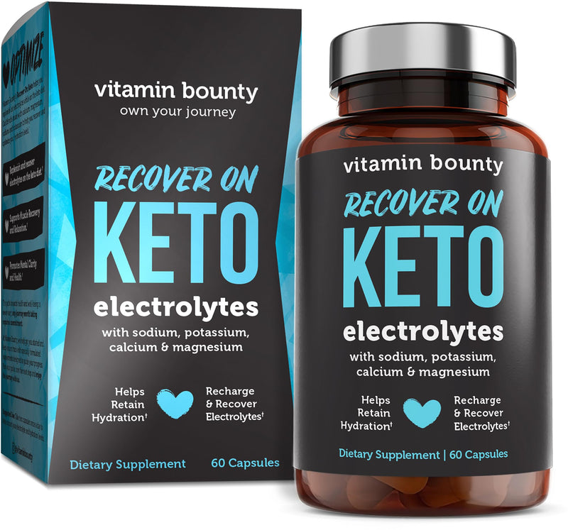 [Australia] - Vitamin Bounty Recover On Keto Electrolytes - Keto Supplements, Keto Electrolytes Pills, Electrolyte Supplement, Keto Vitamins, Sugar Free Hydration, Boost Energy, Workout Recovery - 60 Capsules 