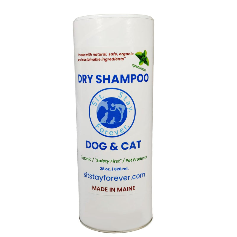 Sit. Stay. Forever. Natural, Dry Powder Shampoo for Dogs & Cats, Organic, Non-Toxic, Hypoallergenic Dog Deodorizer Powder, Anti-Itch & Odor Control, Easy No-Rinse Formula, Safe for Sensitive Skin 7.0 Ounces - PawsPlanet Australia