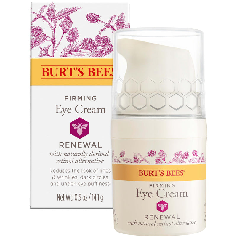 Burt's Bees Renewal Firming Eye Cream, 0.5 oz. Bottle | With Retinol Alternative, Reduces Appearance of Lines, Wrinkles, Under-Eye Circles and Crow's Feet, 99 Percent Natural Origin 0.5 Ounce (Pack of 1)