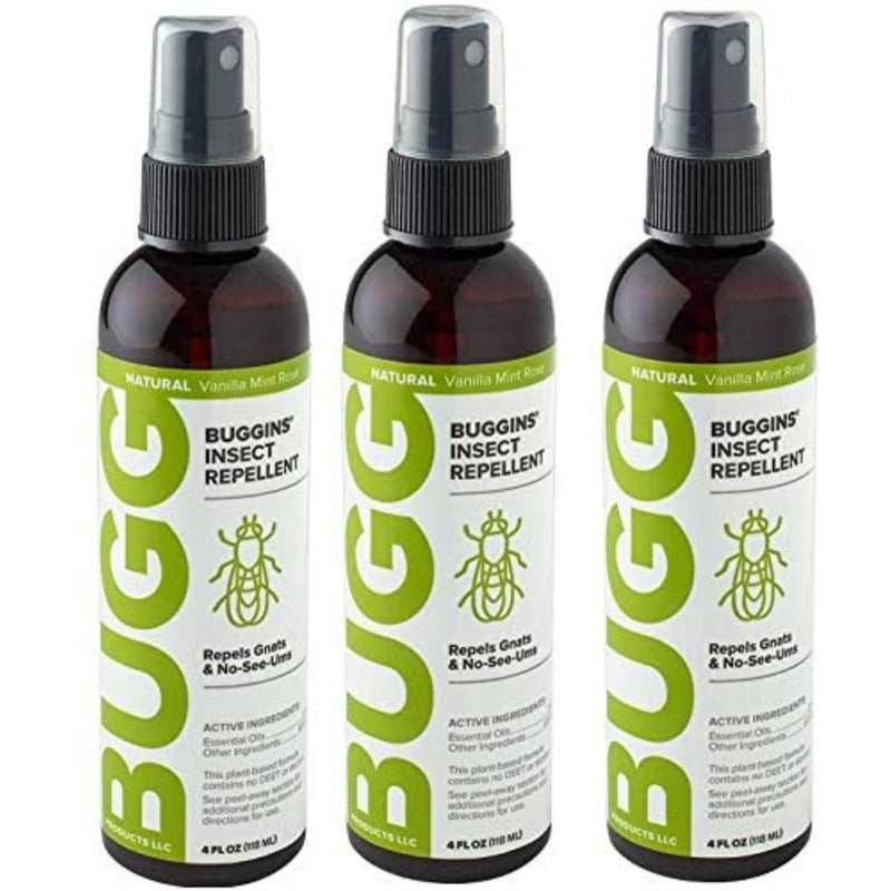 [Australia] - BUGGINS - Original Insect Repellent - Mosquitoes & Gnats, DEET Free, Non-Greasy - 4 oz Pump Spray Bottle - 3 Pack 