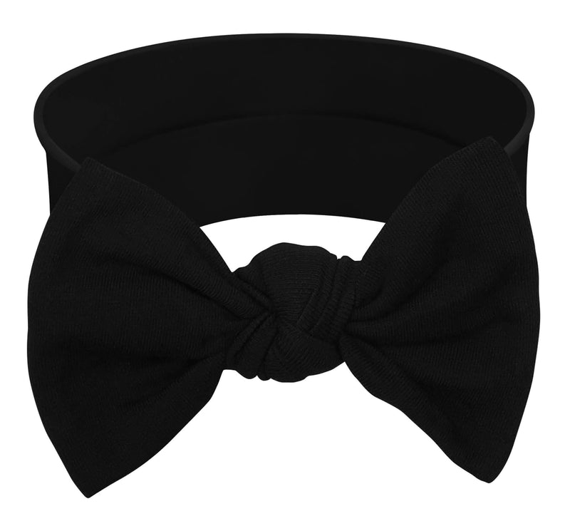 [Australia] - Baby Girl Headbands-Infant,Toddler Cotton Handmade Hairbands with Bows Child Hair Accessories (Black) Black 