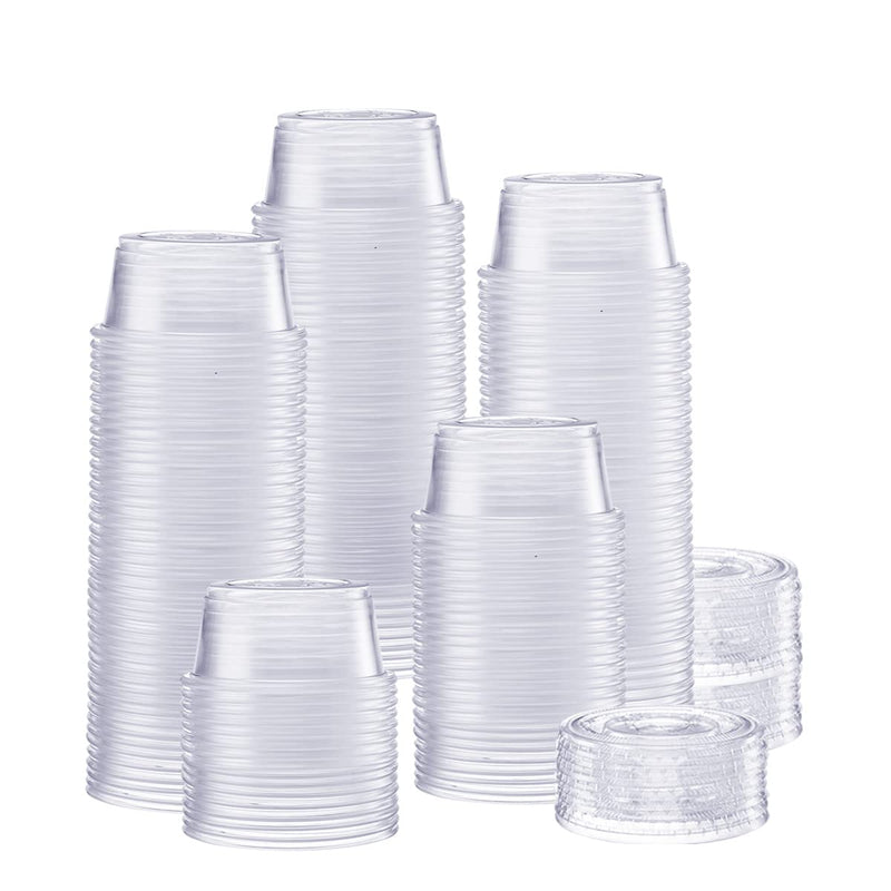 [Australia] - Comfy Package [200 Sets - 2 oz.] Plastic Disposable Portion Cups with Lids, Souffle Cups, Jello Cups 2 oz. 