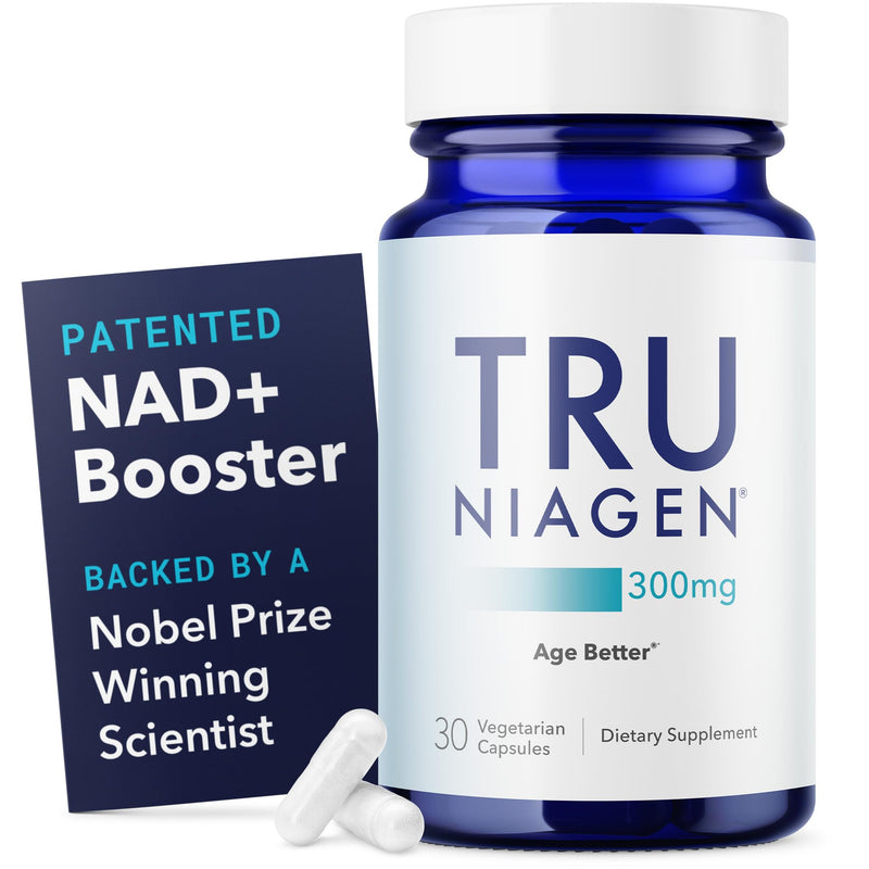TRU NIAGEN Patented NAD+ Supplement, 300mg Niagen, 30 Servings | Nicotinamide Riboside (NR) Take 1 Daily | 1 Bottle 300mg (30 Servings)