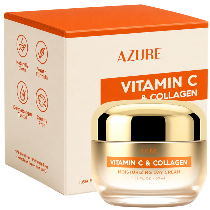 Vitamin C Face Cream with Collagen, Brightening Moisturizer, 1.69 Fl Oz | Dermatologist Tested, Anti-Aging, Korean Skin Care - Deep Hydration, Firm Feel & Antioxidant Support - Clean Beauty, Vegan Vitamin C & Collagen