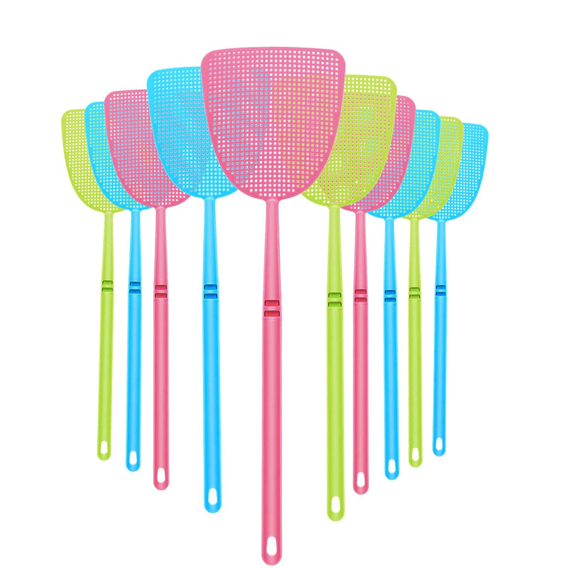 [Australia] - Boao 10 Pieces Fly Swatter, Colorful Strong Flexible Manual Fly Swat Set Plastic Durable Fly Swatter 
