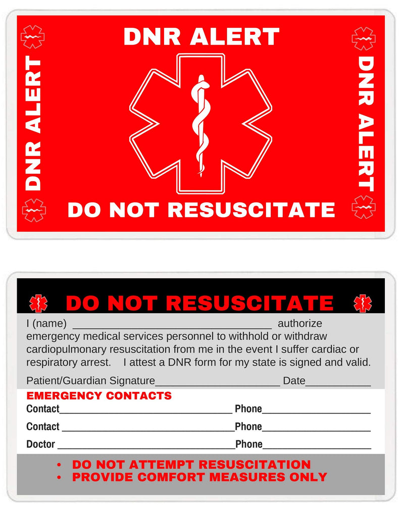 [Australia] - DNR Do Not Resuscitate Wallet Card (DNR-101) Quantity: (2) 2 