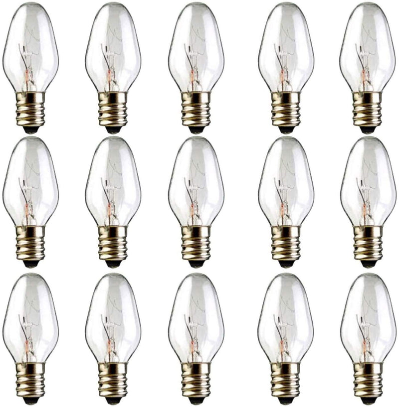 [Australia] - Salt Lamp Bulbs - 15 Watt Light Bulbs for Scentsy Wax Warmer - C7 Replacement Bulbs for Plug in Wax Diffuser- Warmwhite - Dimmable,15 Packs Salt Lamp Bulbs 15 Watt 