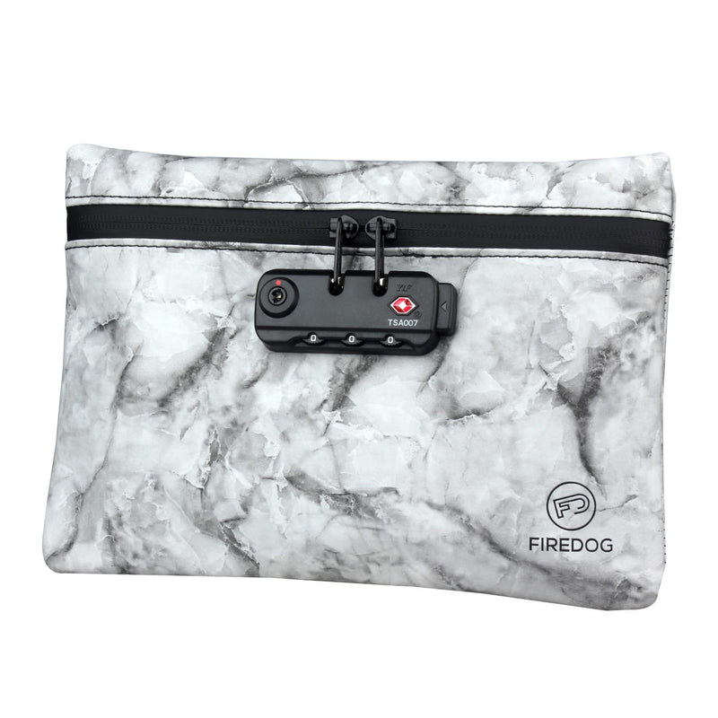 [Australia] - FIREDOG Smell Proof Bag with Lock, 6x9 Odor Proof Pouch Case Container for Travel Stash Storage Marble Black 
