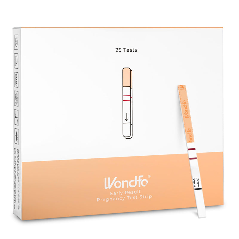 Wondfo Early Result Pregnancy Test Strips - Get Results 6 Days Sooner Than Missed Period-Sensitive and high-Accuracy HCG Testing Kit at 10 MIU/ml Cut-Off -[25 Packs] 25 Count