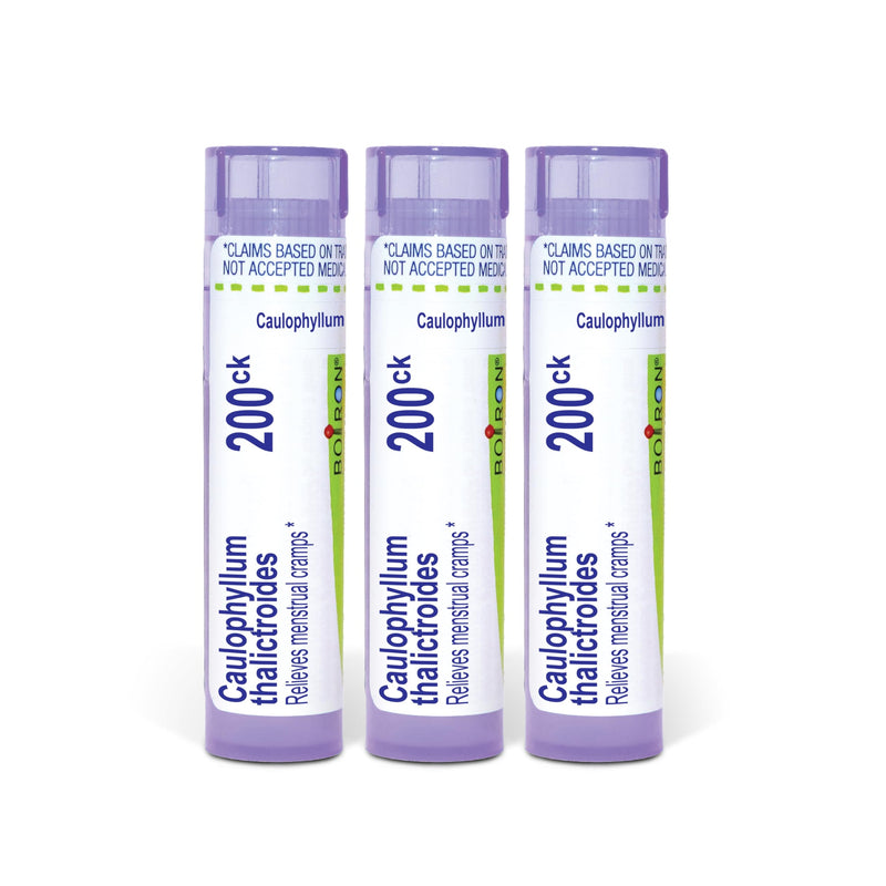 Boiron Caulophyllum Thalictroides 200Ck Homeopathic Medicine for Menstrual Cramps - Pack of 3 (240 Pellets)