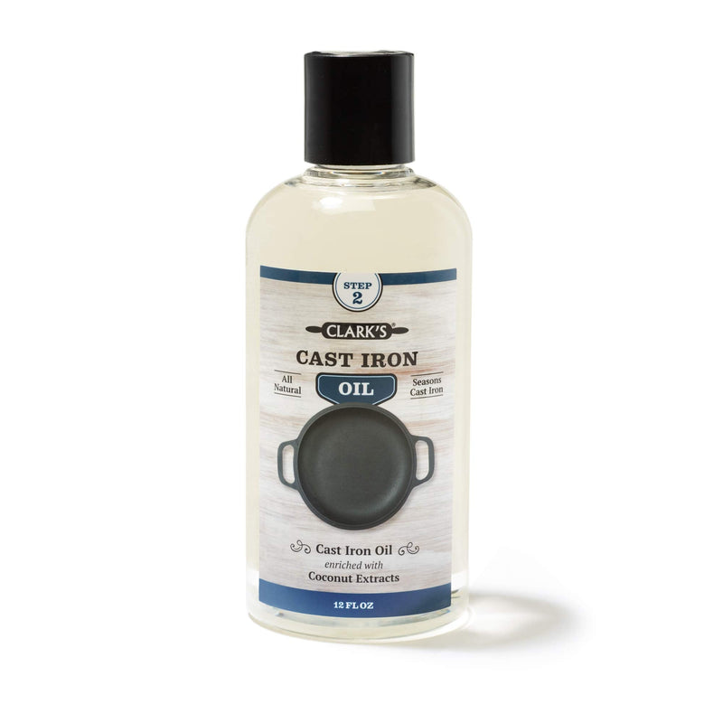[Australia] - CLARK'S Cast Iron Seasoning Oil (12 Ounces) - 100% Plant Based from Refined Coconut Oil (Vegan) - No Mineral Oil - Prevents Rust - Maintains Seasoning on All Cast Iron and Carbon Cookware 