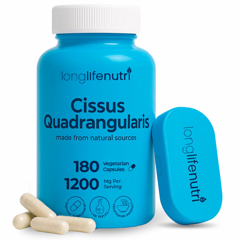 [Australia] - Cissus Quadrangularis 1200mg - 180 Vegetarian Capsules, Stem Extract for Joint Comfort, Bone Strength & Active Mobility, High Potency Formula, 3-Month Supply, GMP Certified, Made in USA 