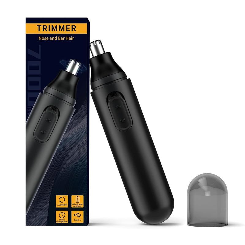 [Australia] - Ear and Nose Hair Trimmer for Men, 4 in 1 USB Rechargeable Professional Eyebrow and Facial Hair Trimmer with Waterproof Head Double-Edge Stainless Steel Blade 