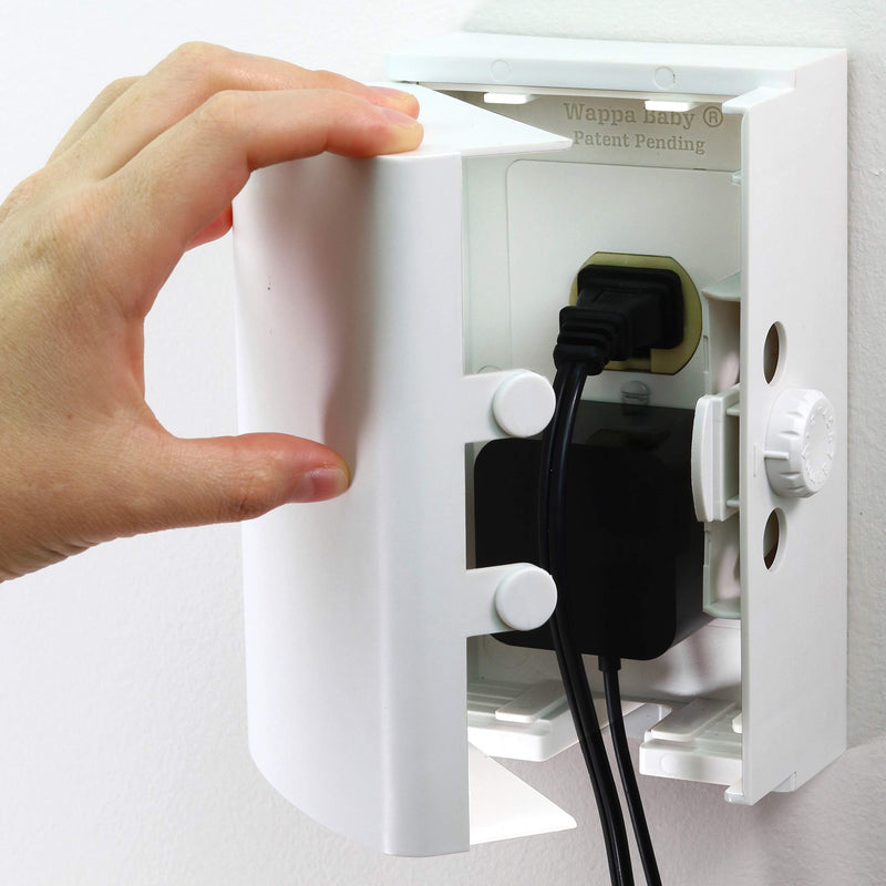 [Australia] - Baby Safety Outlet Cover BOX [Patent Pending] Double Lock for Much Better Toddler Proofing, Easier Operation, Simple 3 Step Install with Included Screws. Provides Extra Space Inside for Plugs,Adapters White 1 Count (Pack of 1) 
