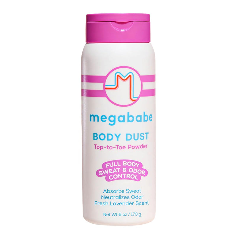 Megababe Body Dust, Talc-Free, Sweat Absorbing Powder, Lavender Scent, 6 oz 6 Ounce (Pack of 1)