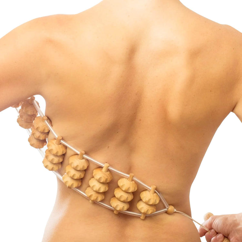 [Australia] - Tuuli Accessories – Back Massager with Rollers and Rope, Multi-Functional Back Roller and Neck Massager, Eases Muscle Tension and Supports Skin Health, Muscle Roller 47.2 inches 