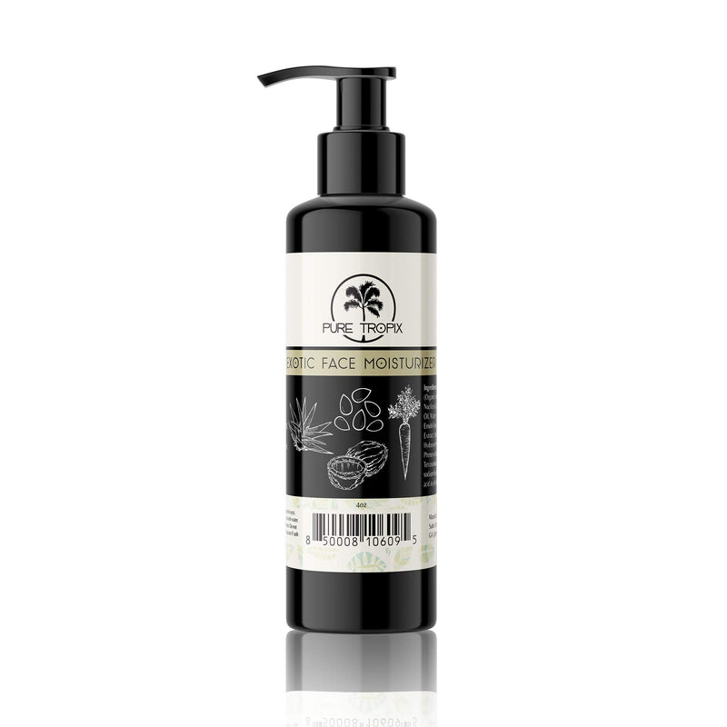 Pure Tropix Organic Exotic Face Moisturizer – Hydrating Facial Cream with Aloe Vera, Jojoba Oil, Shea Butter & Vitamins C + E | Nourishing Daily Moisturizer for Radiant Skin | 4 Oz (118 ml)