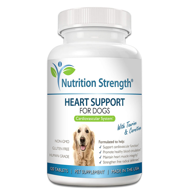 Heart Support for Dogs with Taurine & Carnitine, Promote Blood Circulation, Support Cardiovascular Function, Heart Muscle Integrity & Free Radical Defenses, 120 Chewable Tablets - PawsPlanet Australia