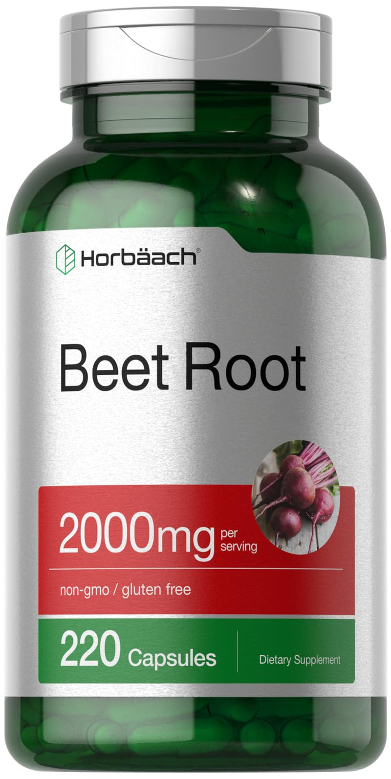 [Australia] - Horbäach Beet Root Powder Capsules | 220 Pills | Herbal Extract | Non-GMO, Gluten Free Supplement 