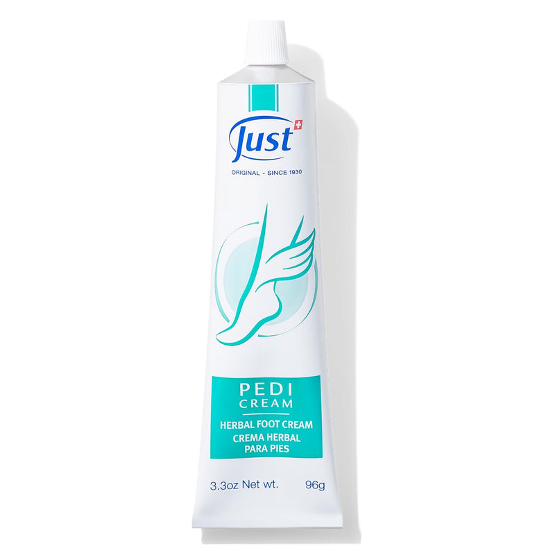 [Australia] - Swiss Just Pedicream Foot Cream 3.4 Fl oz- Nourishing Foot Care Kit with a High Concentration of Almond Oil for Skin - Soothing and Moisturizing Natural and Herbal Formula for Dry and Cracked Feet 