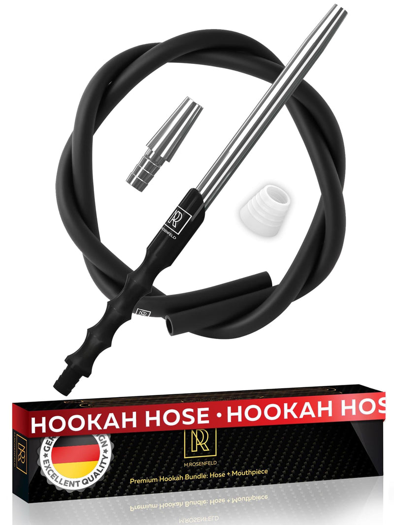 [Australia] - M. ROSENFELD Hookah Hose with Hookah Adapter & Mouthpiece - Cleanable Hookah Hose Silicone (60 in) and Convenient Aluminum-Made Mouthpiece (15 in) Modern Hookahs & Accessories and Hookah Hoses 1 Count Silver 