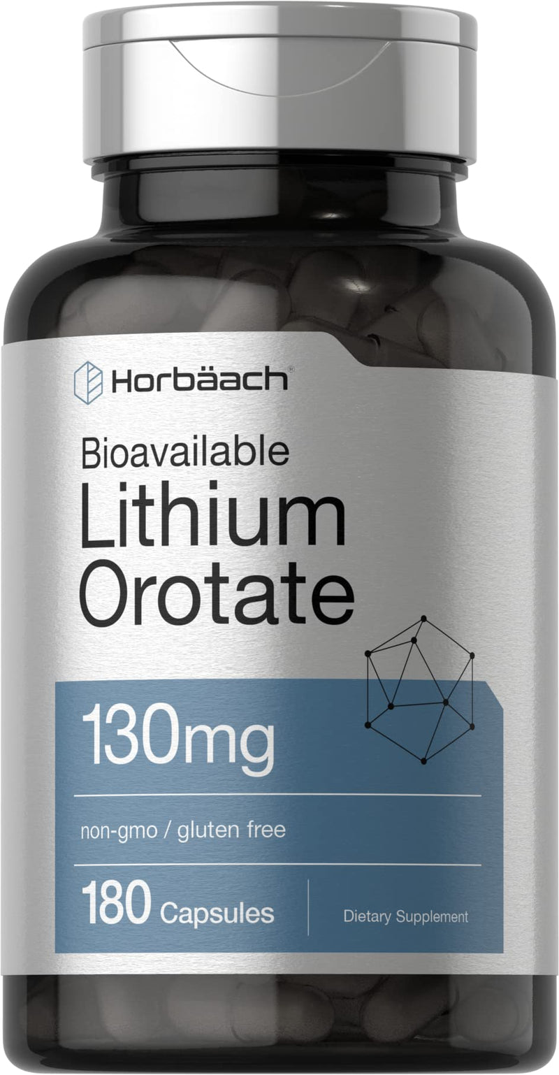 [Australia] - Horb√§ach Lithium Orotate 130mg | 180 Capsules | Non-GMO, Gluten Free | 5mg Bioavailable Elemental Lithium 