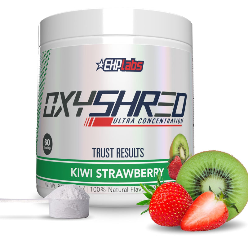 [Australia] - EHP Labs OxyShred Pre Workout Powder - Preworkout Powder with L Glutamine & Acetyl L Carnitine, Energy Boost Drink - Kiwi Strawberry, 60 Servings 