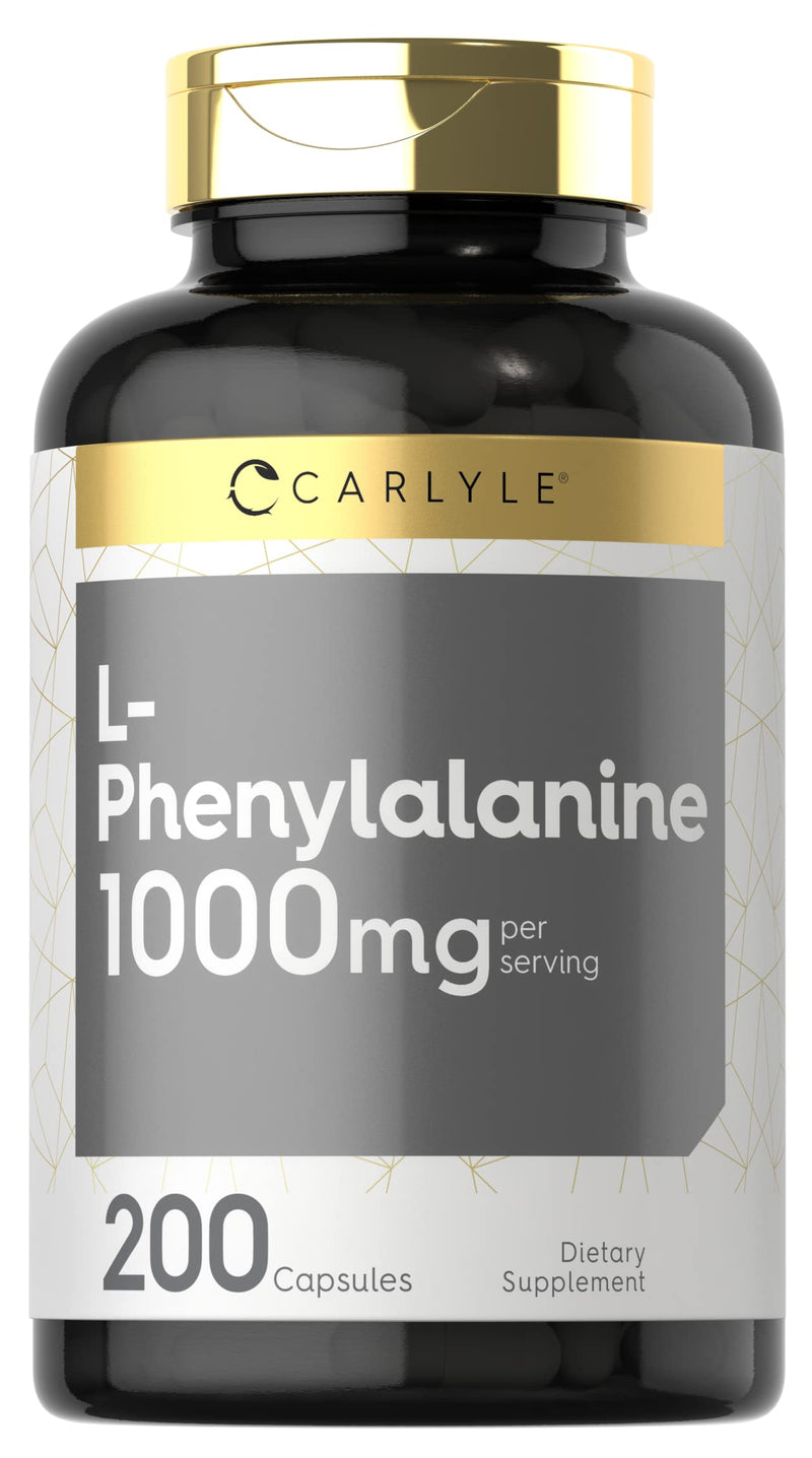 Carlyle L-Phenylalanine 1000mg | 200 Capsules | Amino Acid Supplement | Non-GMO & Gluten Free Supplement