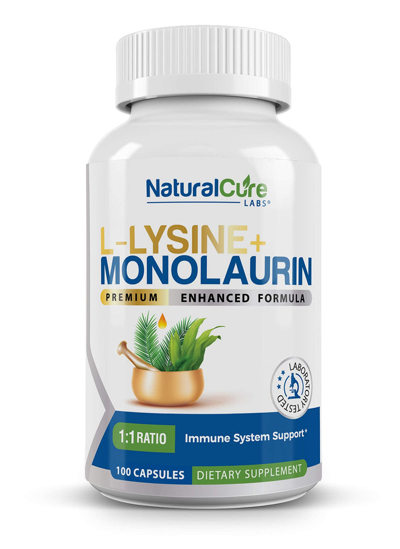 [Australia] - L-Lysine + Monolaurin 600mg 1:1 Ratio, 100 Capsules 100 Count (Pack of 1) 